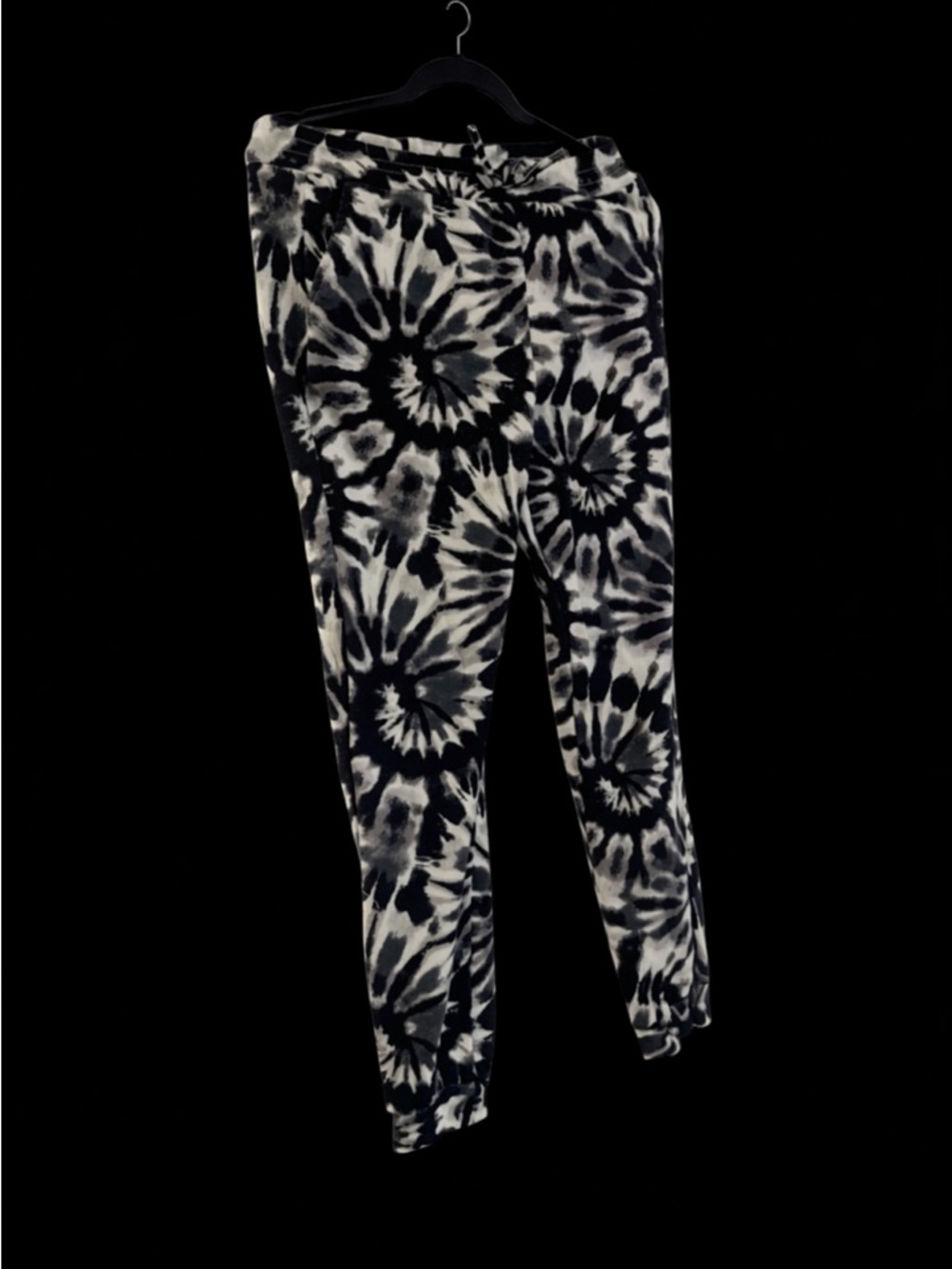 Tie-Dye Black & White Jogger Pants for Women